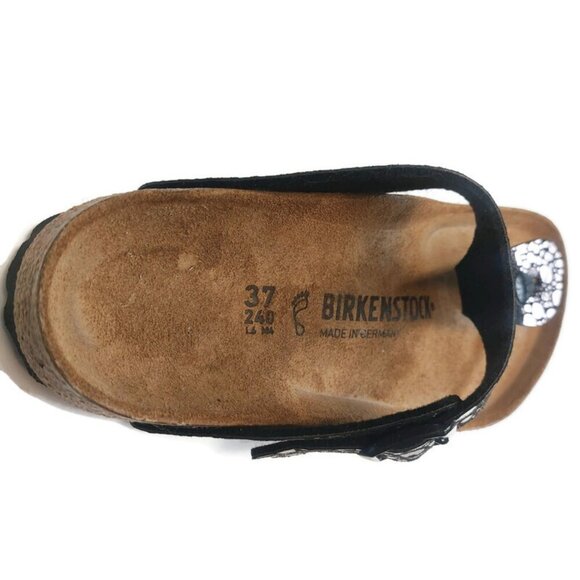 Birkenstock Gizeh Thong Sandals Womens 6-6.5 Black Metallic Stone EU 37 Regular - Picture 2 of 9